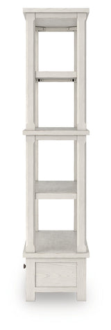 Robbinsdale antique white 75 inch bookcase side alternate view