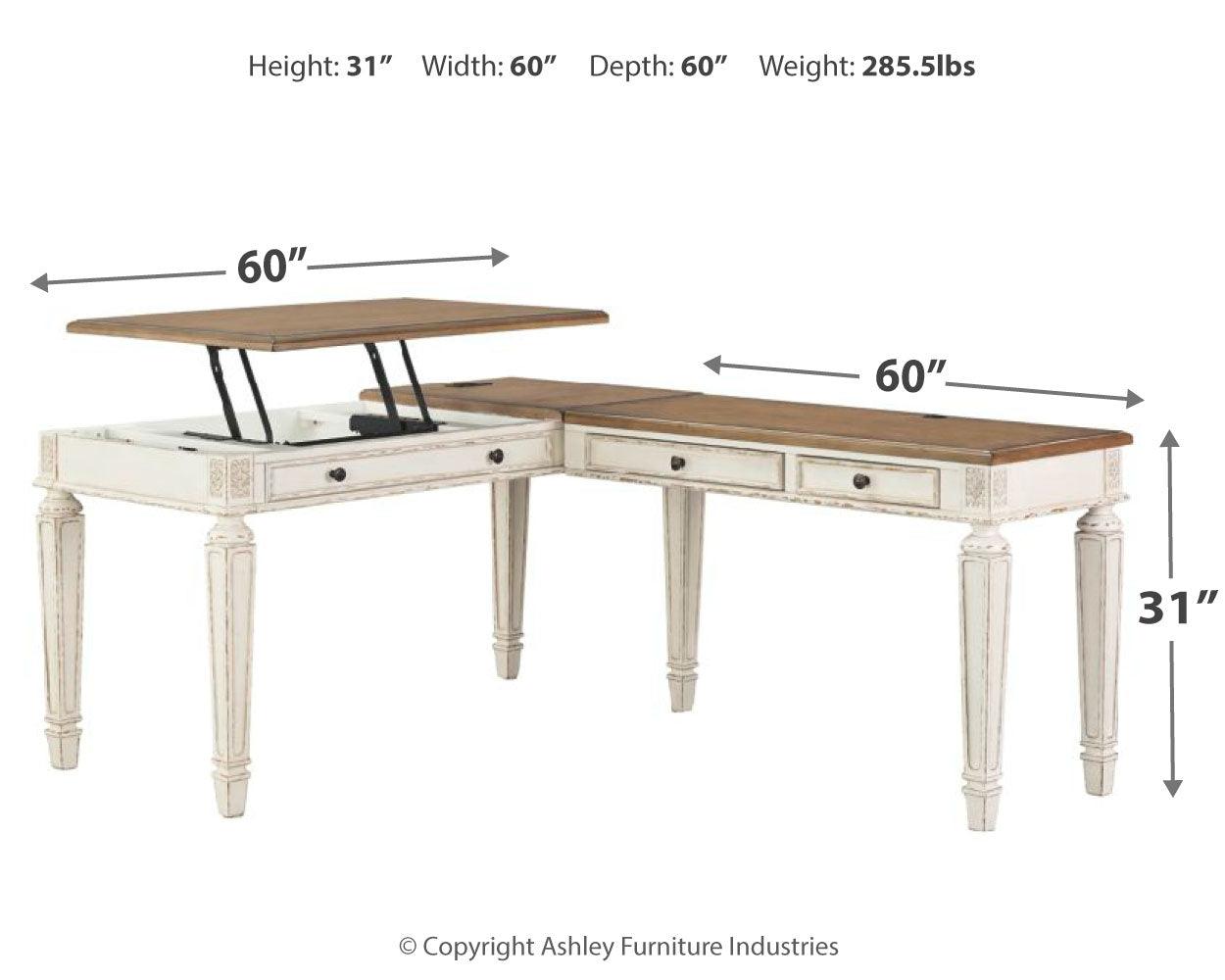 Realyn desk overall top view