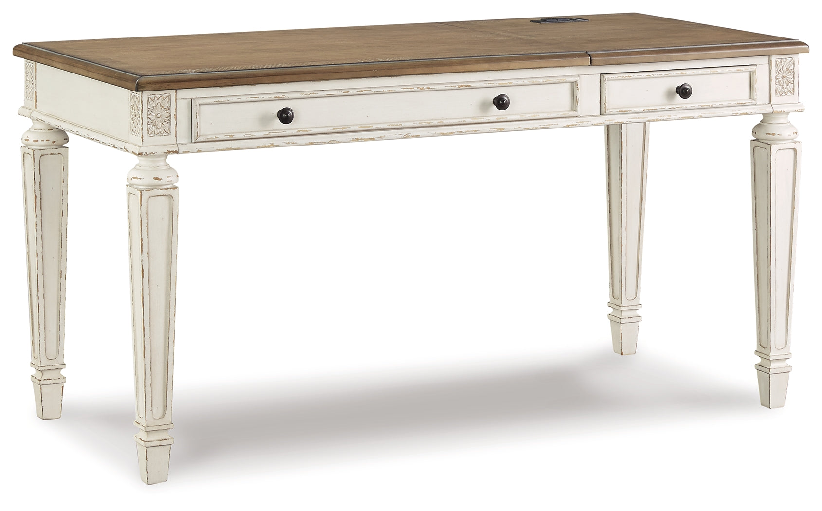Close-up of Realyn Desk Drawer and Bronze Knob