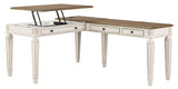 Realyn 2-Piece Desk showing lift top raised