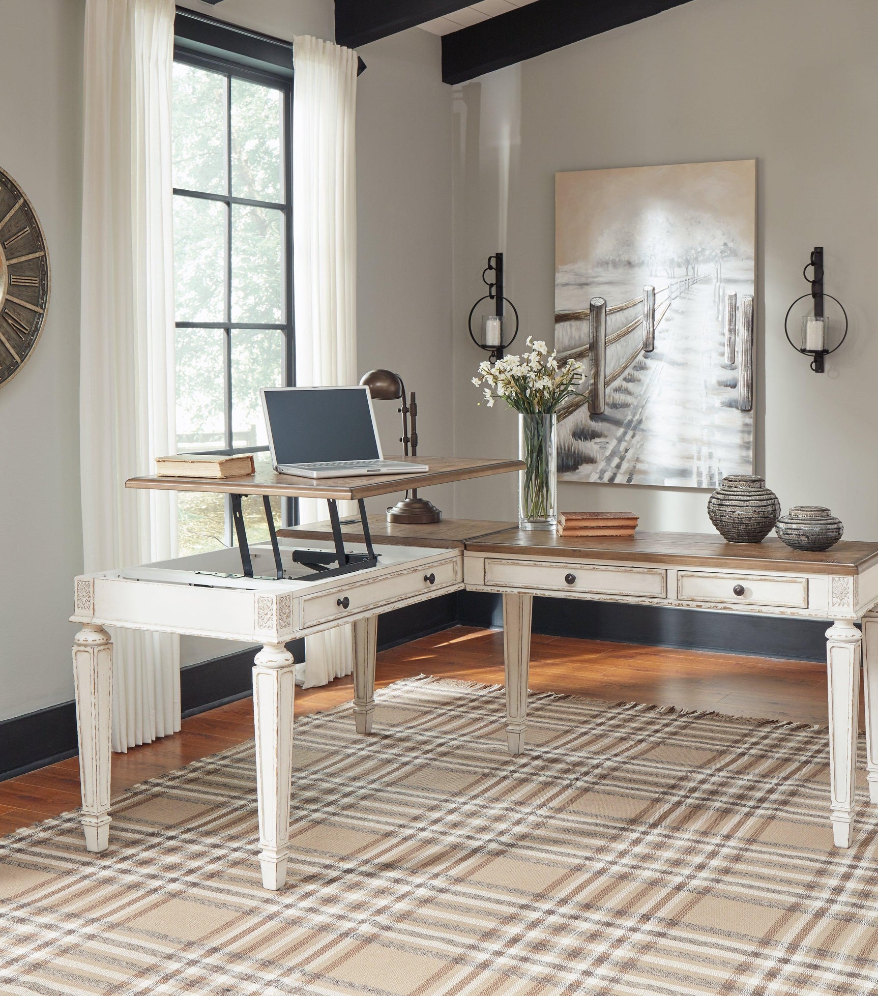 Realyn home office desk in styled room setting B