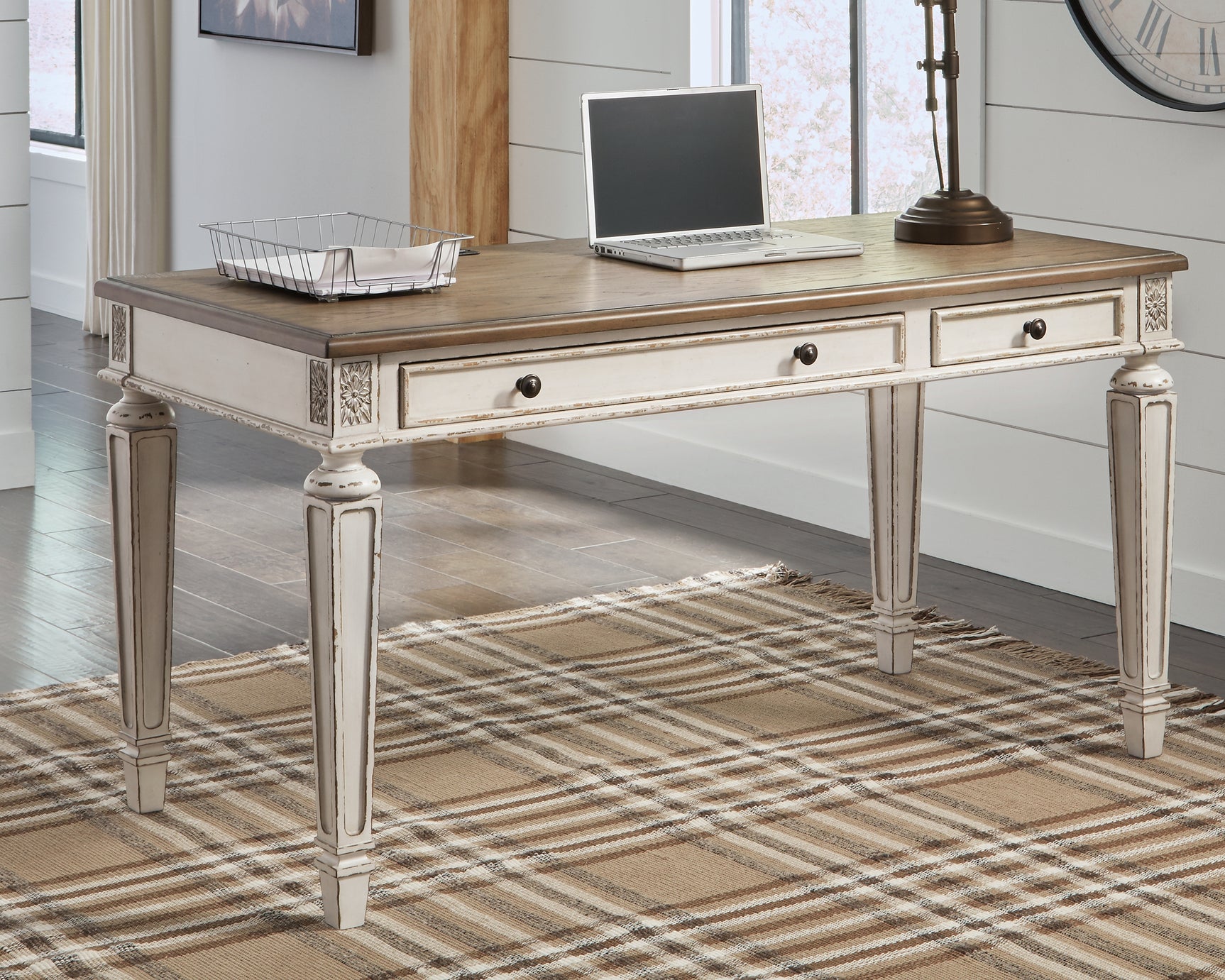 Realyn Desk Turned Legs Detail