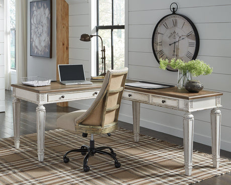 Realyn desk lit room setting