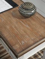 Realyn desk showing cord management cutout
