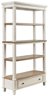 Realyn 75 inch bookcase angled side view