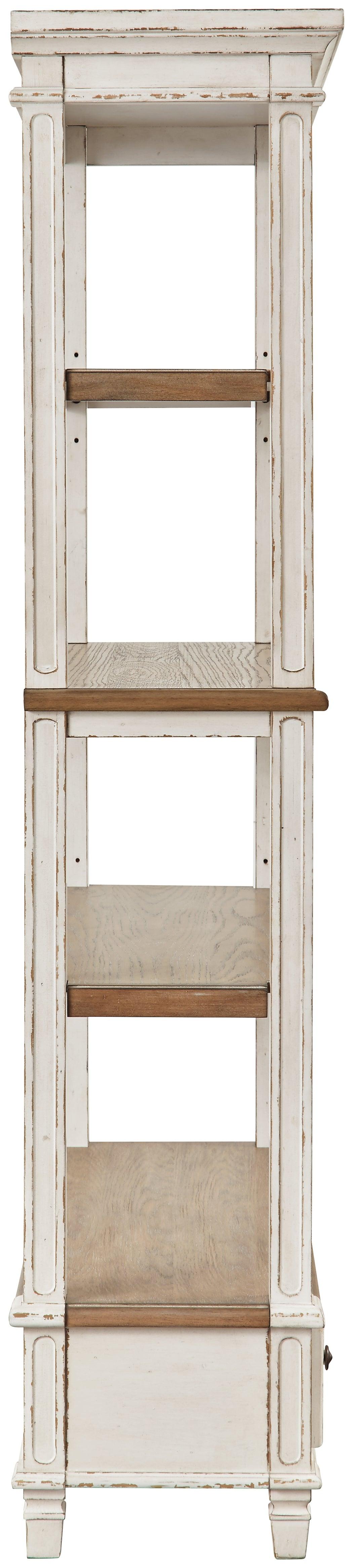 Realyn 75 inch bookcase side profile