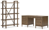 Roanhowe Brown Home Office Desk and Storage