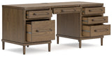 Roanhowe Brown Home Office Desk and Storage