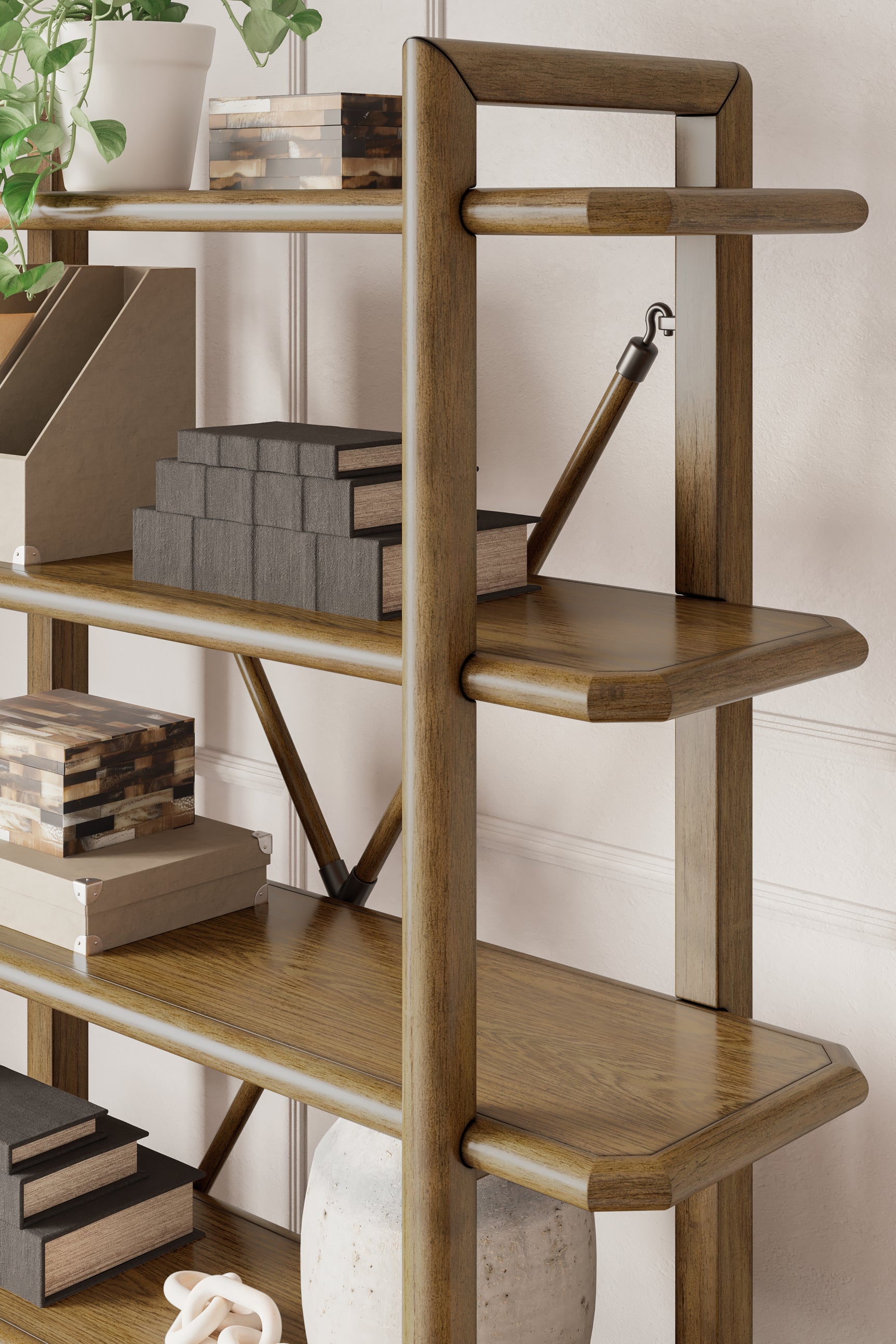 Roanhowe Brown Home Office Desk and Storage