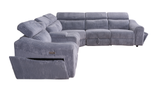 Yash Grey Premium Corduroy 6-Piece Reclining Sectional view 14