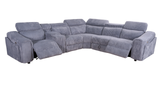 Yash Grey Premium Corduroy 6-Piece Reclining Sectional view 16