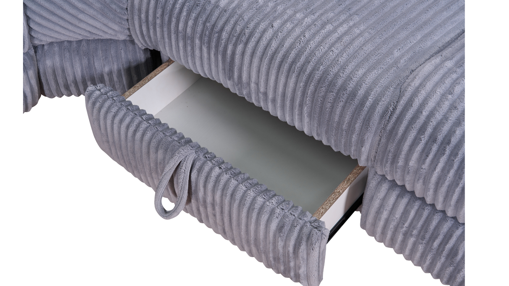 Yash Grey Premium Corduroy 6-Piece Reclining Sectional view 6