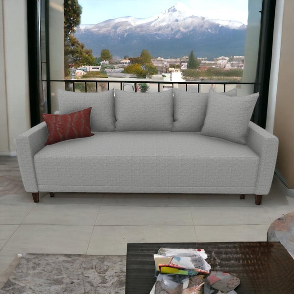 Smart Bolzoni dark gray 3-seater sofa bed with storage, front angle