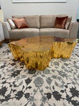 Amelia Gold Coffee Table gold accent highlight