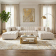 JAYLA IVORY VELVET DOUBLE CHAISE 141" SECTIONAL from Decor Furniture