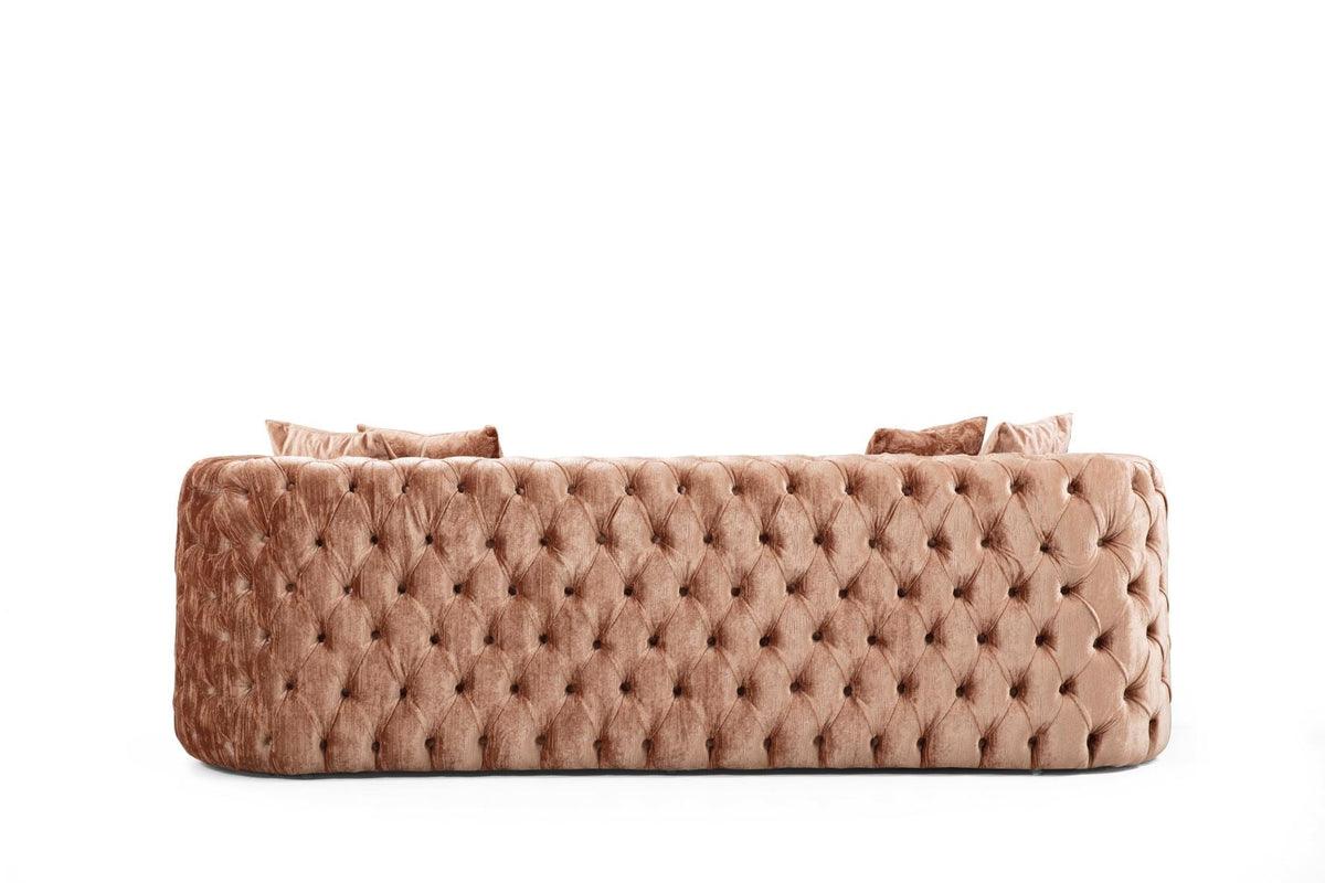 Side angle showing design details of Eleanor Plush Sofa and Loveseat