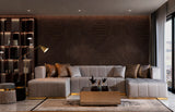 Amelia Gray Velvet Double Chaise 140" Sectional