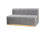 Amelia Gray Velvet Double Chaise 140" Sectional