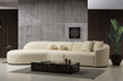 Ava Ivory Bouclé Curved Left-Arm-Facing Sectional Sofa main view