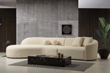 Ava Ivory Boucle Curved Laf Sectional - Ella Furniture