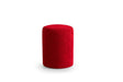Ava Red Boucle Accent Stool front view showing padded seat and curved backrest