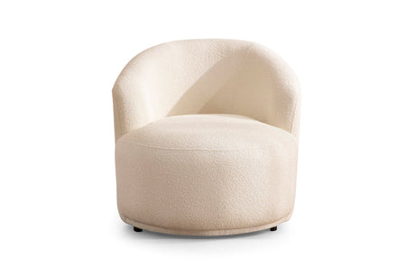 Emily Ivory Boucle Accent Chair side view