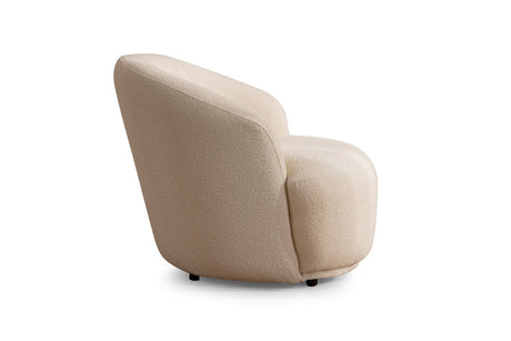 Emily Ivory Boucle Accent Chair seating angle