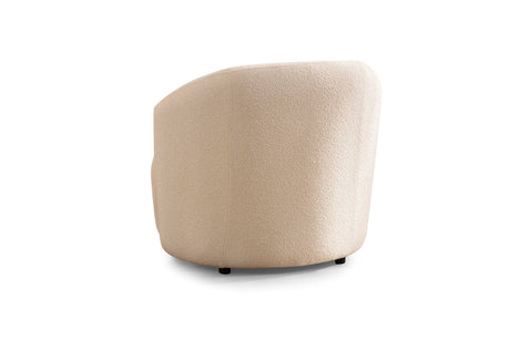 Emily Ivory Boucle Accent Chair back detail