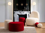 Ava Ivory Boucle Stool - Ella Furniture