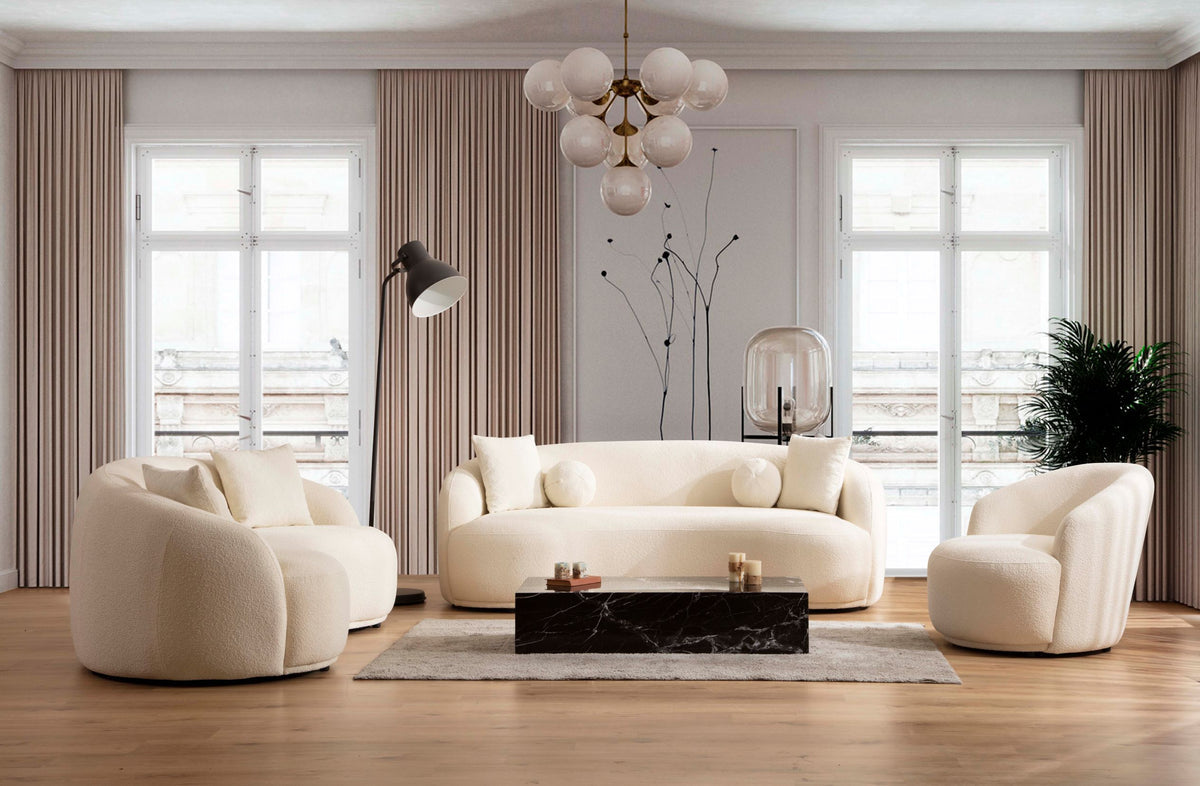 Emily Ivory Boucle Accent Chair