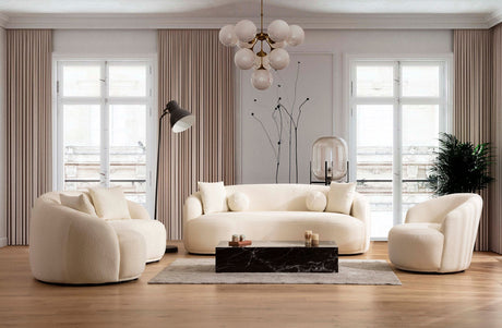 Back view of Emily Boucle Loveseat