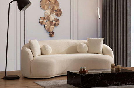 Emily Ivory Boucle Sofa side profile