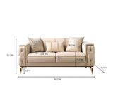 Vivian Ivory Velvet Sofa and Loveseat set front view