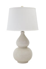 Saffi Cream table lamp side view showing shade