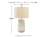 Shavon table lamp detailed dimensions chart
