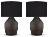 Close-up of Naareman lamp base with terra cotta finish