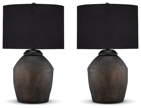 Close-up of Naareman lamp base with terra cotta finish