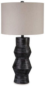 Side view of Kerbert table lamp highlighting shade detail