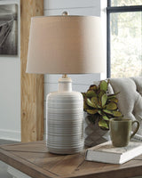 Marnina Taupe Table Lamp (Set Of 2) - Ella Furniture