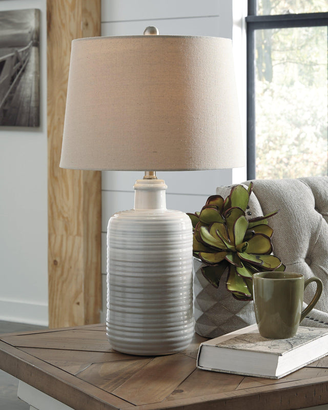 Marnina Taupe Table Lamp (Set Of 2) - Ella Furniture