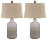 Marnina Taupe Table Lamp (Set Of 2) - Ella Furniture