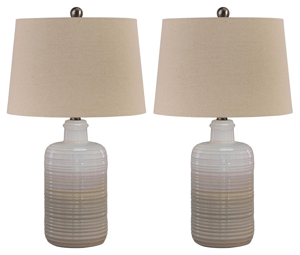 Marnina Taupe Table Lamp (Set Of 2) - Ella Furniture