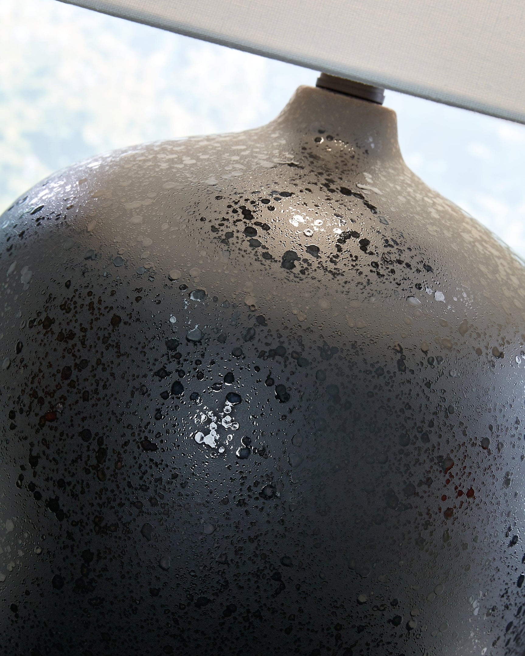Ladstow Table Lamp black glaze finish detail