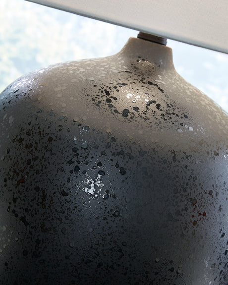 Ladstow Table Lamp black glaze finish detail