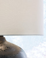 Detail of Ladstow Table Lamp ceramic base finish