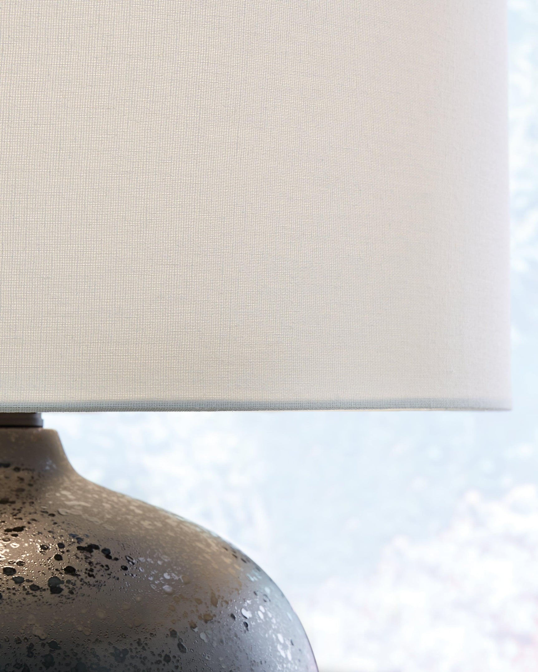Detail of Ladstow Table Lamp ceramic base finish