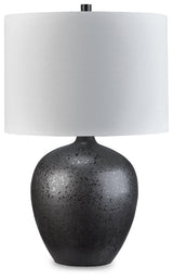 Close-up of Ladstow Table Lamp fabric drum shade