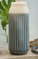 Close-up of glaze finish on Afener ceramic lamp base