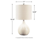 Rainermen Table Lamp with dimensions illustration