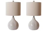 Rainermen off-white ceramic table lamp side detail